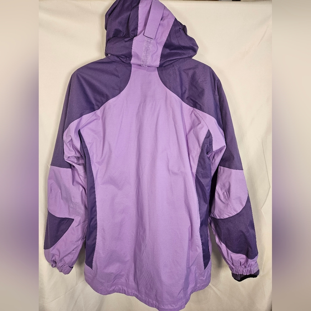 L.L.Bean Women’s Reg 3-in-1 Jacket Purple Polartec Fleece Liner Weather Channel - Picture 6 of 10
